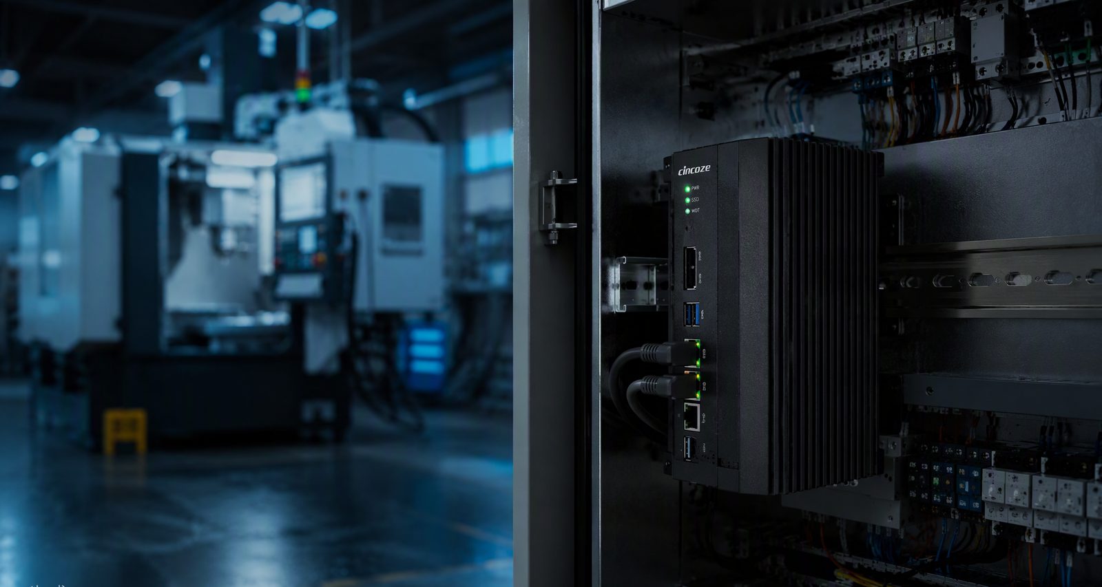 Industrial edge device in a machine cabinet